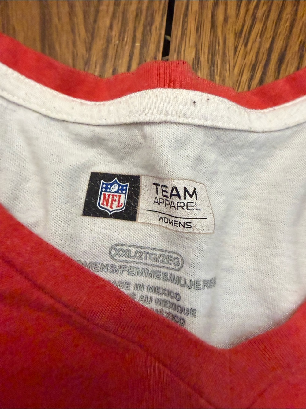 NFL Women's Kansas City Chiefs Red and White Raglan Long Sleeve Tee - Picture 2 of 4
